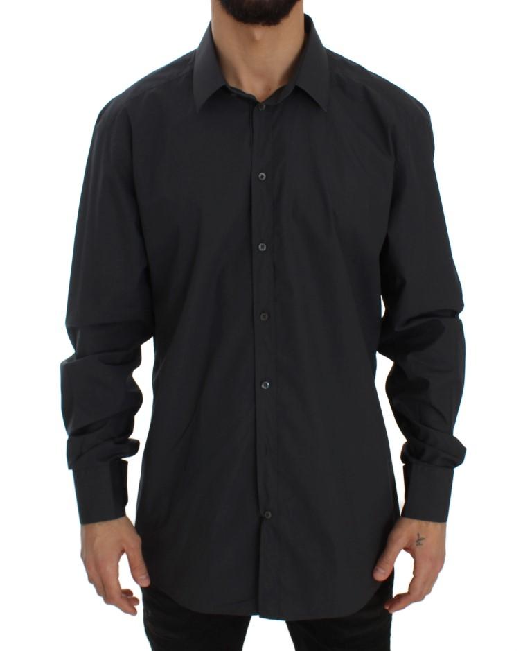 Gray Cotton GOLD Slim Fit Dress Shirt