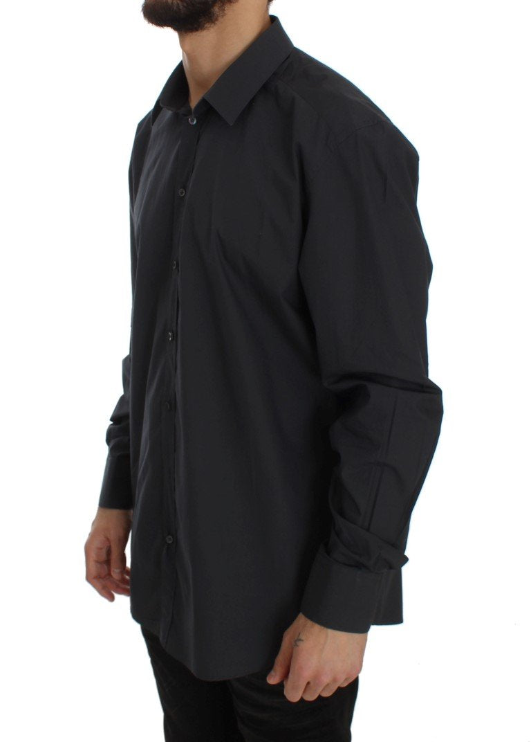 Gray Cotton GOLD Slim Fit Dress Shirt