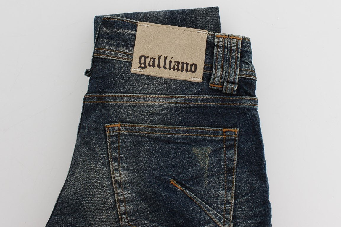 Blue Wash Skinny Low Cotton Stretch Denim Jeans