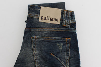 Blue Wash Skinny Low Cotton Stretch Denim Jeans