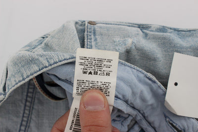 Light Blue Wash Cotton Straight Fit Jeans