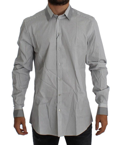 White Gray GOLD Slim Fit Dress Shirt