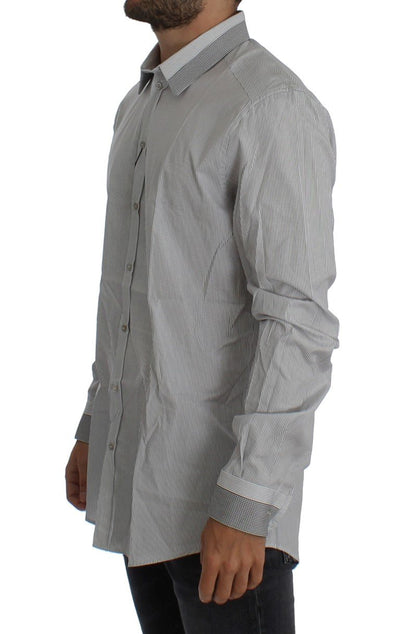 White Gray GOLD Slim Fit Dress Shirt