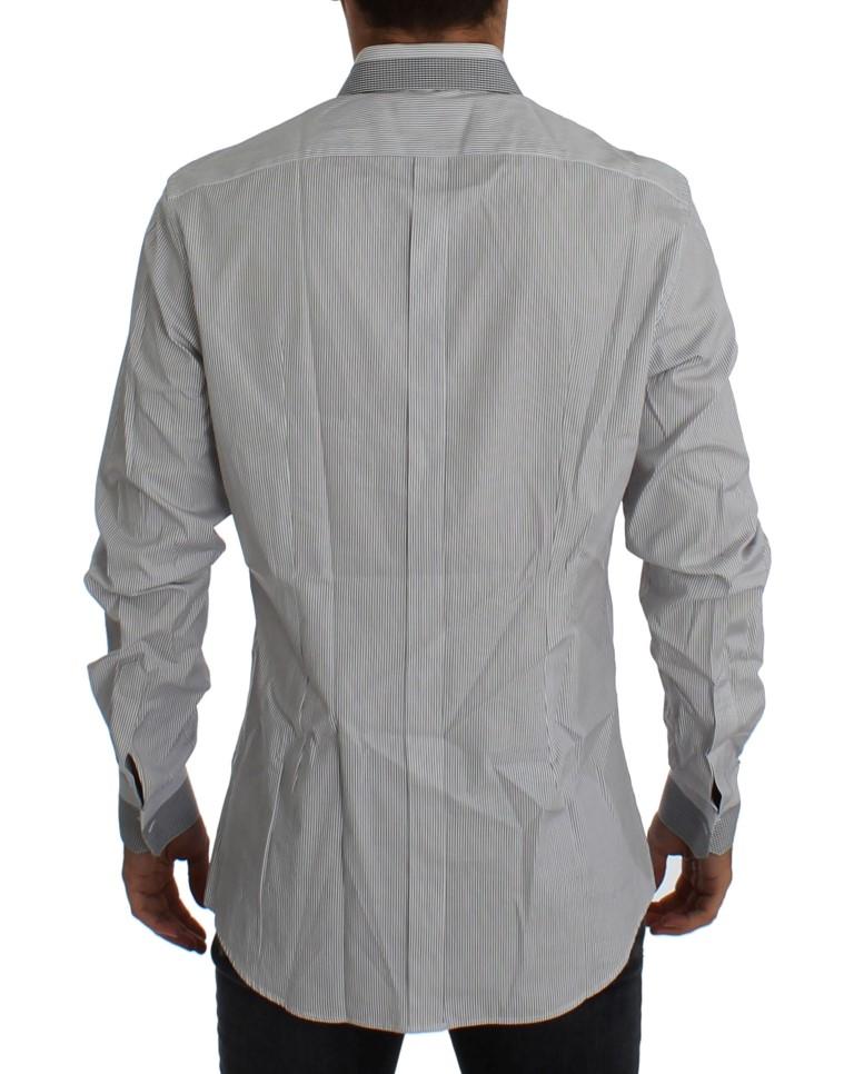 White Gray GOLD Slim Fit Dress Shirt