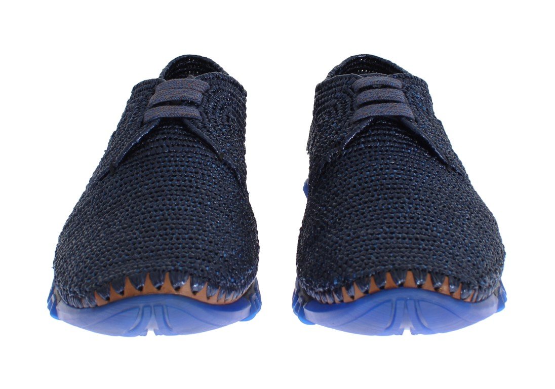 Sneaker Shoes Blue Raffia Mens Sport Casual
