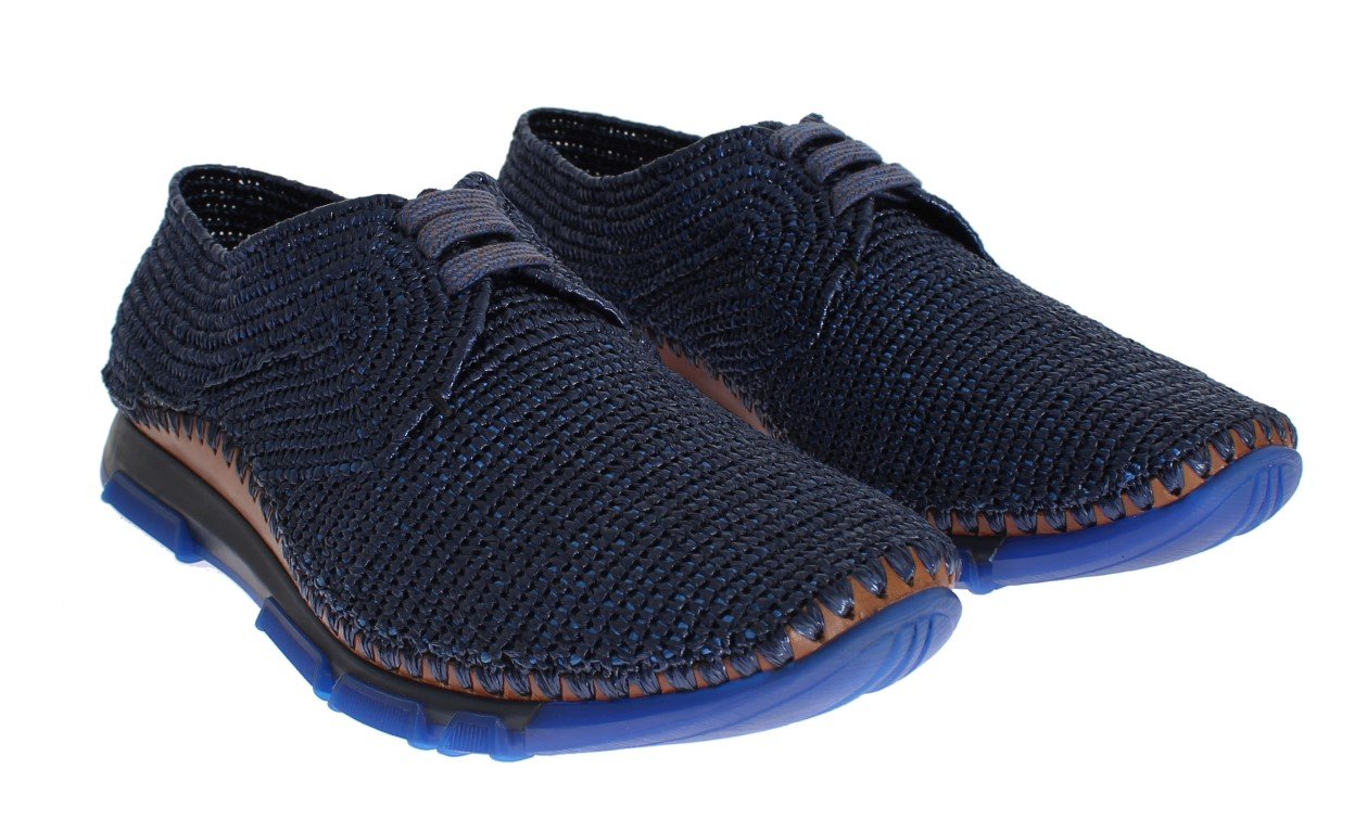 Sneaker Shoes Blue Raffia Mens Sport Casual