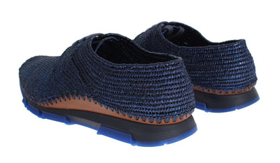 Sneaker Shoes Blue Raffia Mens Sport Casual