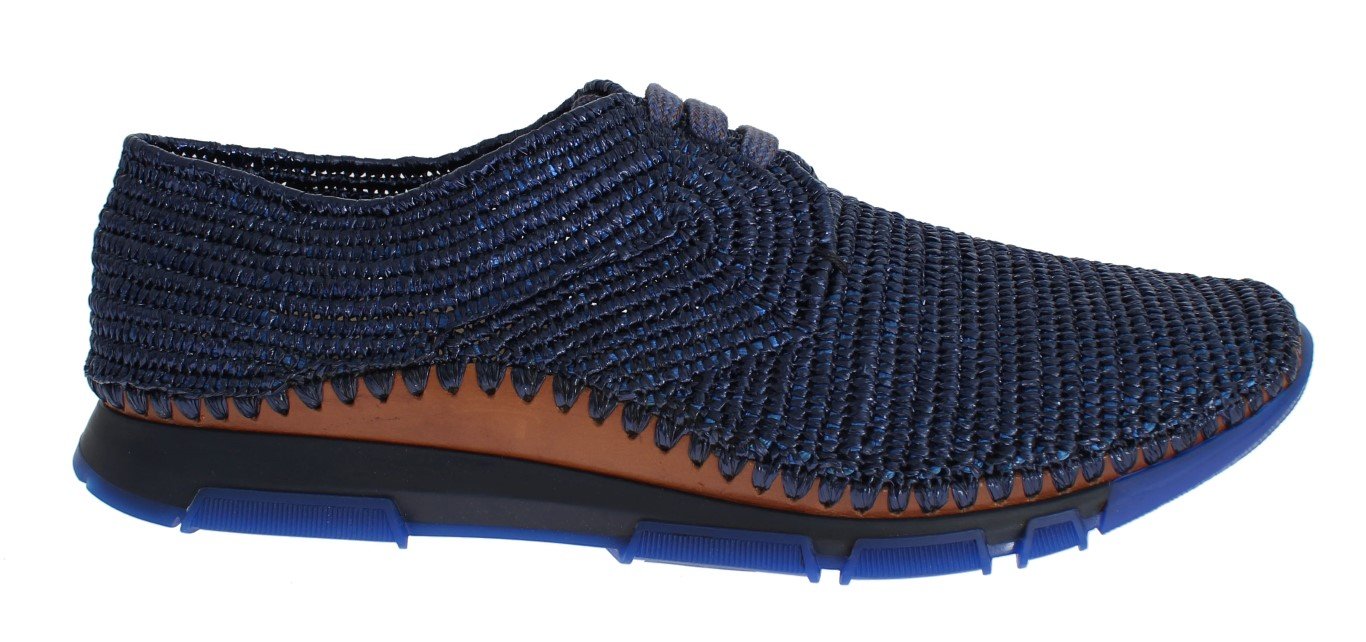 Sneaker Shoes Blue Raffia Mens Sport Casual