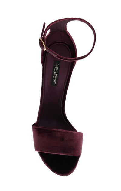 Purple Velvet Ankle Strap Heels Pumps