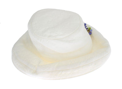 White Cotton Floral Hat