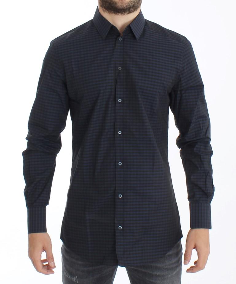 Black Checkered Slim Fit GOLD Casual Shirt