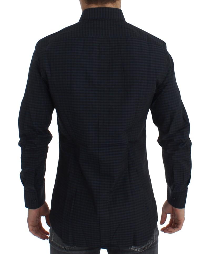 Black Checkered Slim Fit GOLD Casual Shirt