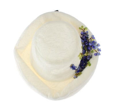 White Cotton Floral Hat