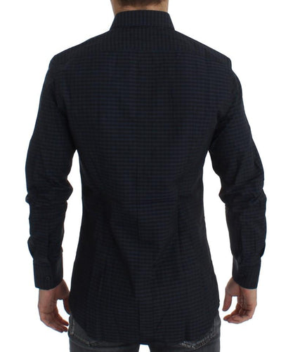 Black Checkered Slim Fit GOLD Casual Shirt