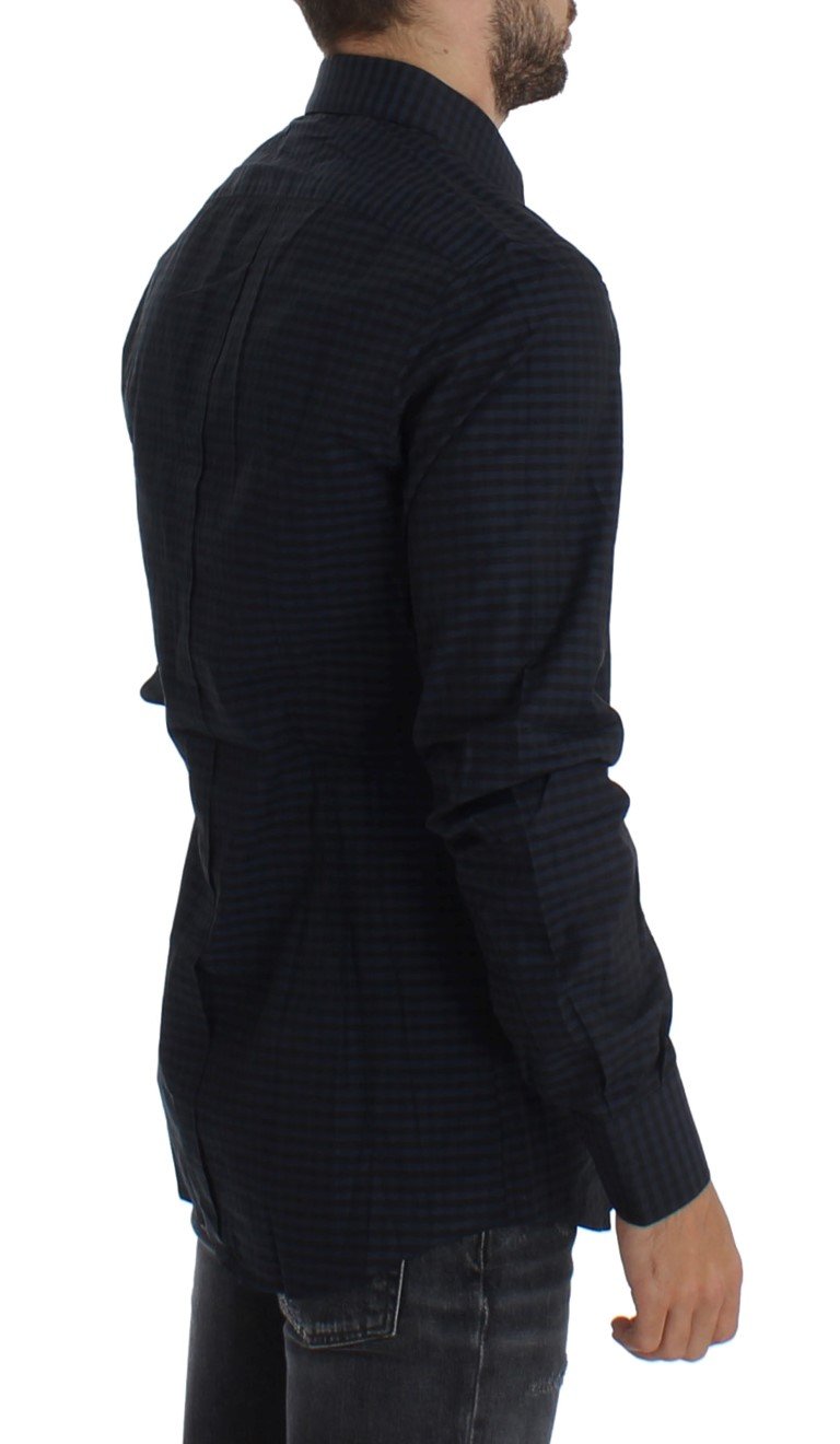 Black Checkered Slim Fit GOLD Casual Shirt