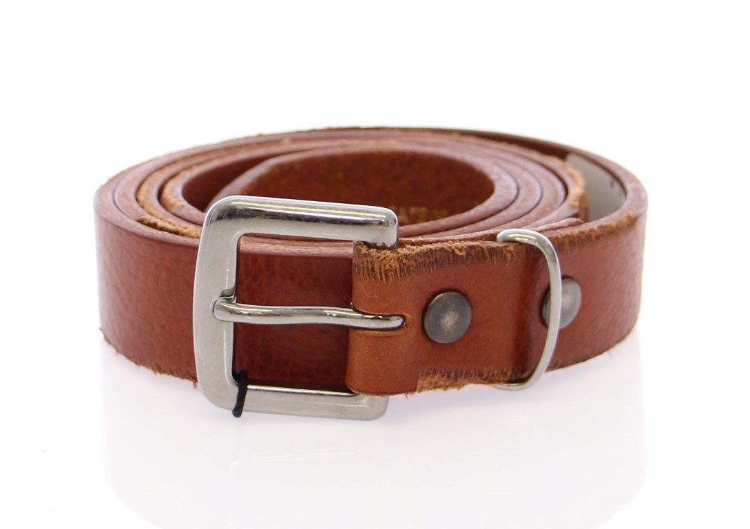 Brown Leather Logo Belt
