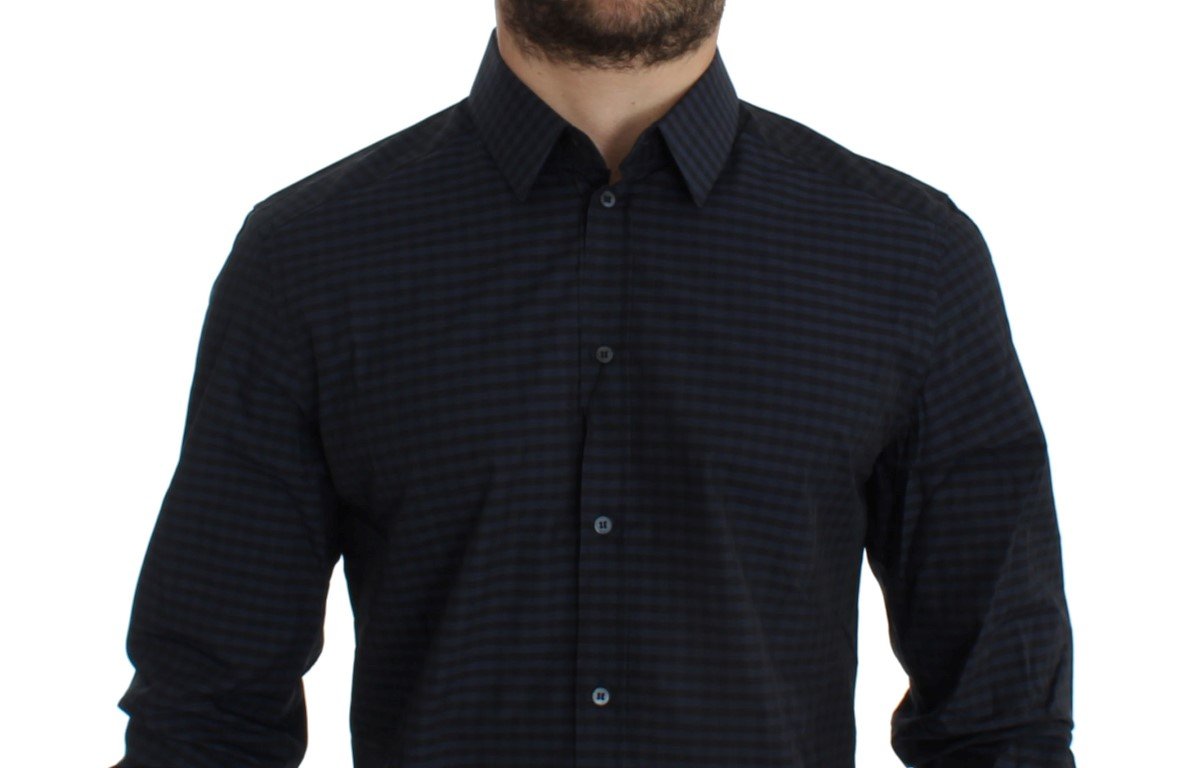 Black Checkered Slim Fit GOLD Casual Shirt