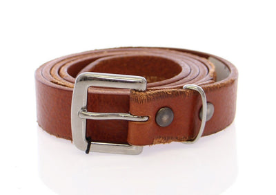 Brown Leather Logo Belt
