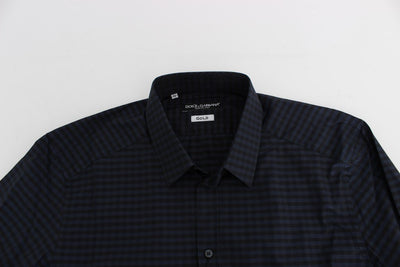 Black Checkered Slim Fit GOLD Casual Shirt
