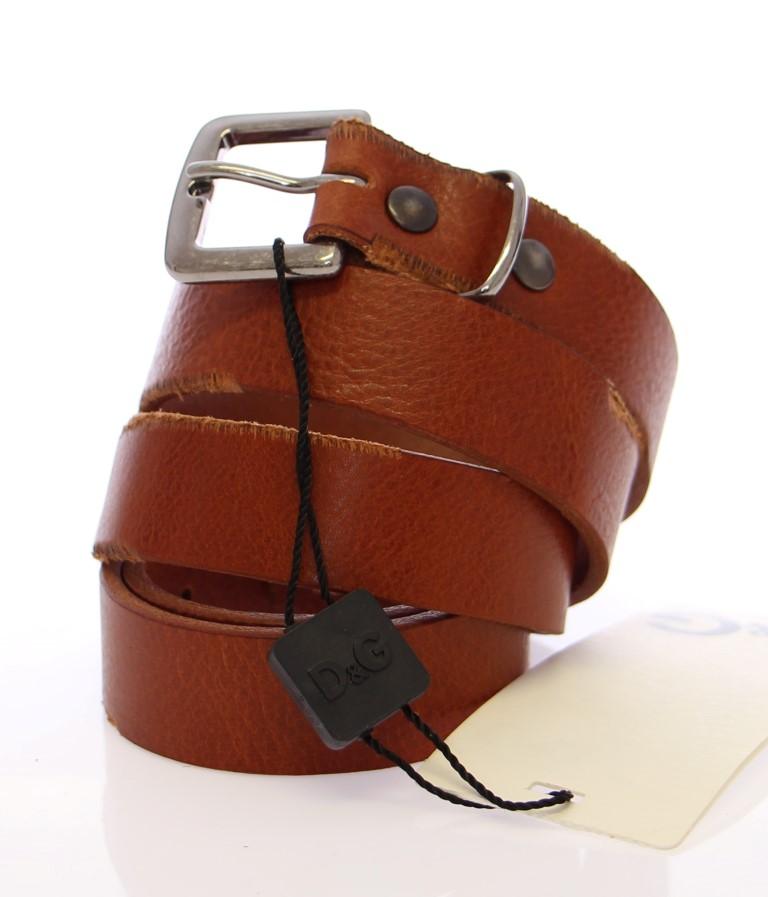 Brown Leather Logo Belt