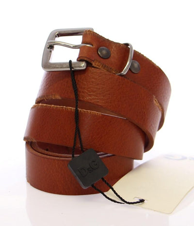 Brown Leather Logo Belt
