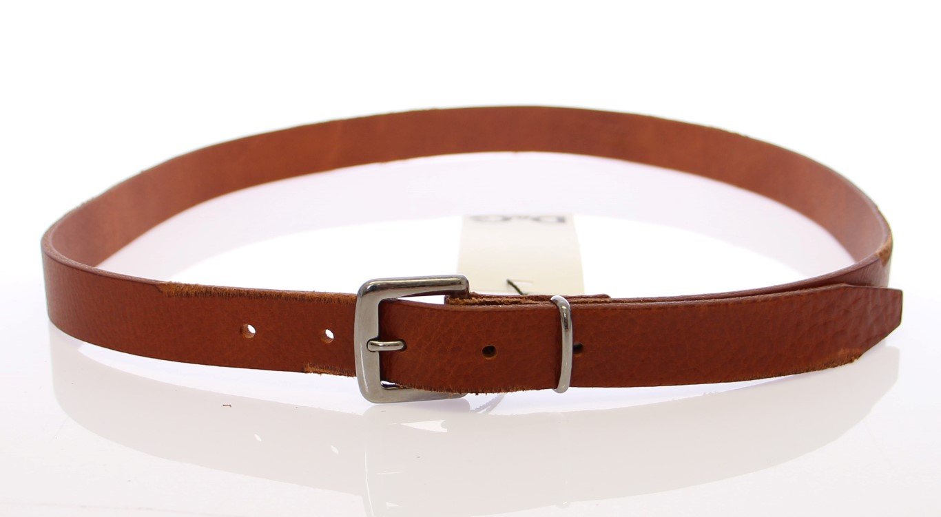Brown Leather Logo Belt