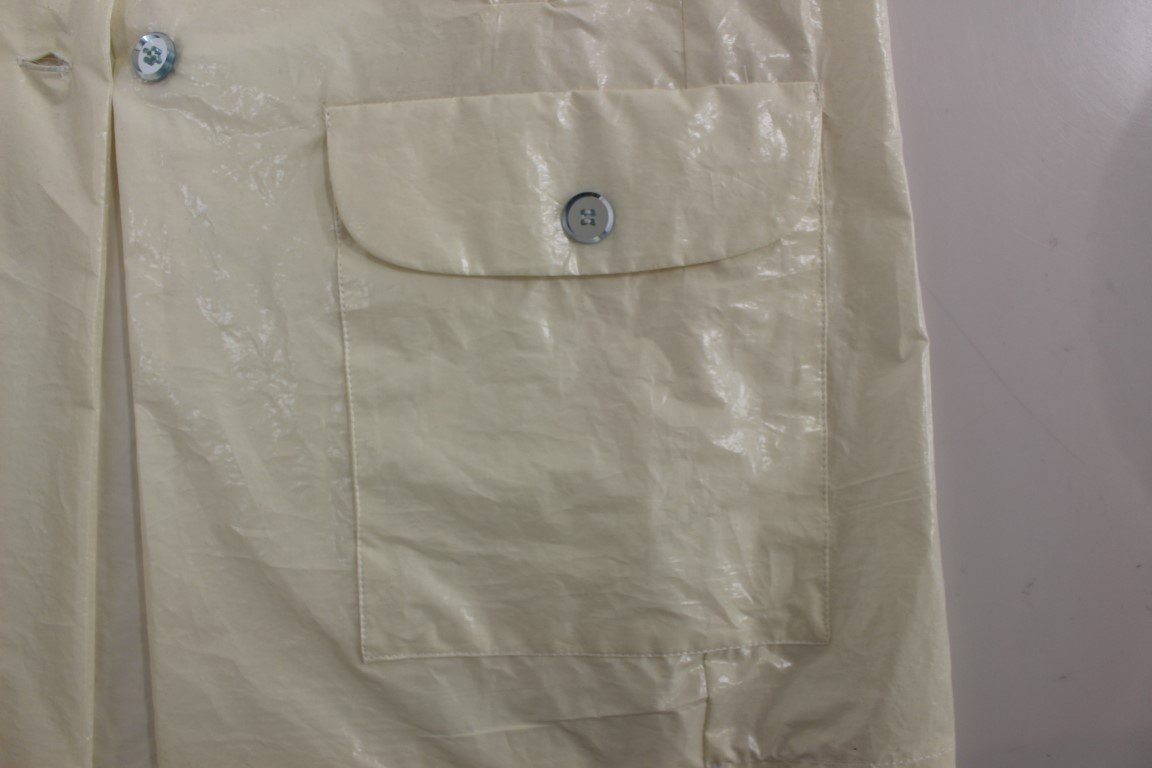 White Viscose Button Front Jacket Coat Trench