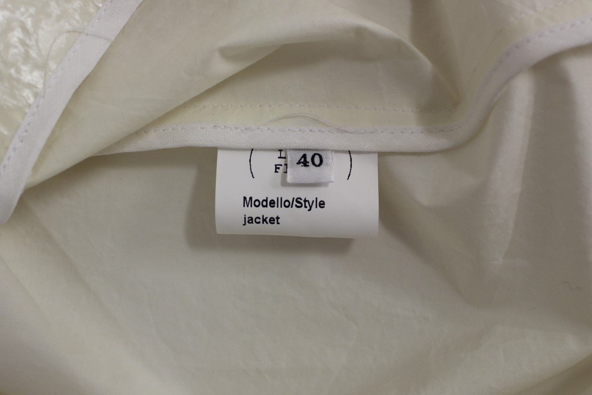 White Viscose Button Front Jacket Coat Trench