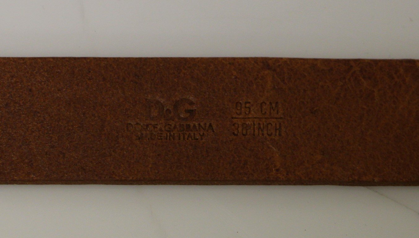 Brown Leather Logo Belt