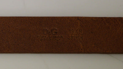 Brown Leather Logo Belt