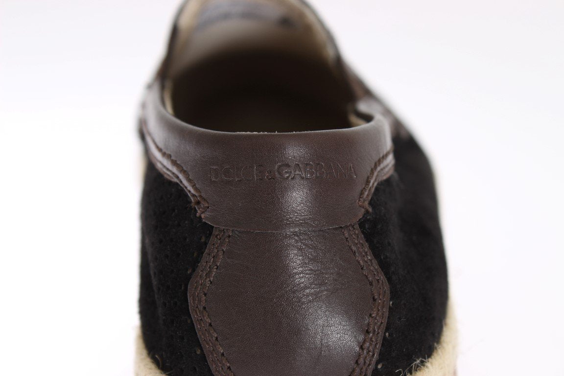 Black Brown Leather Breathable Loafers
