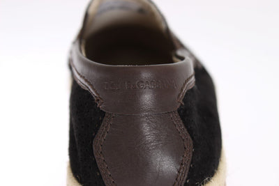 Black Brown Leather Breathable Loafers
