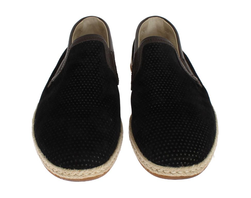 Black Brown Leather Breathable Loafers