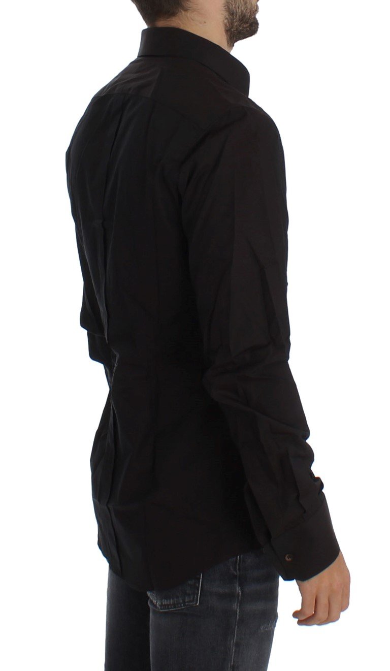 Brown Slim Fit GOLD Tuxedo Dress Shirt