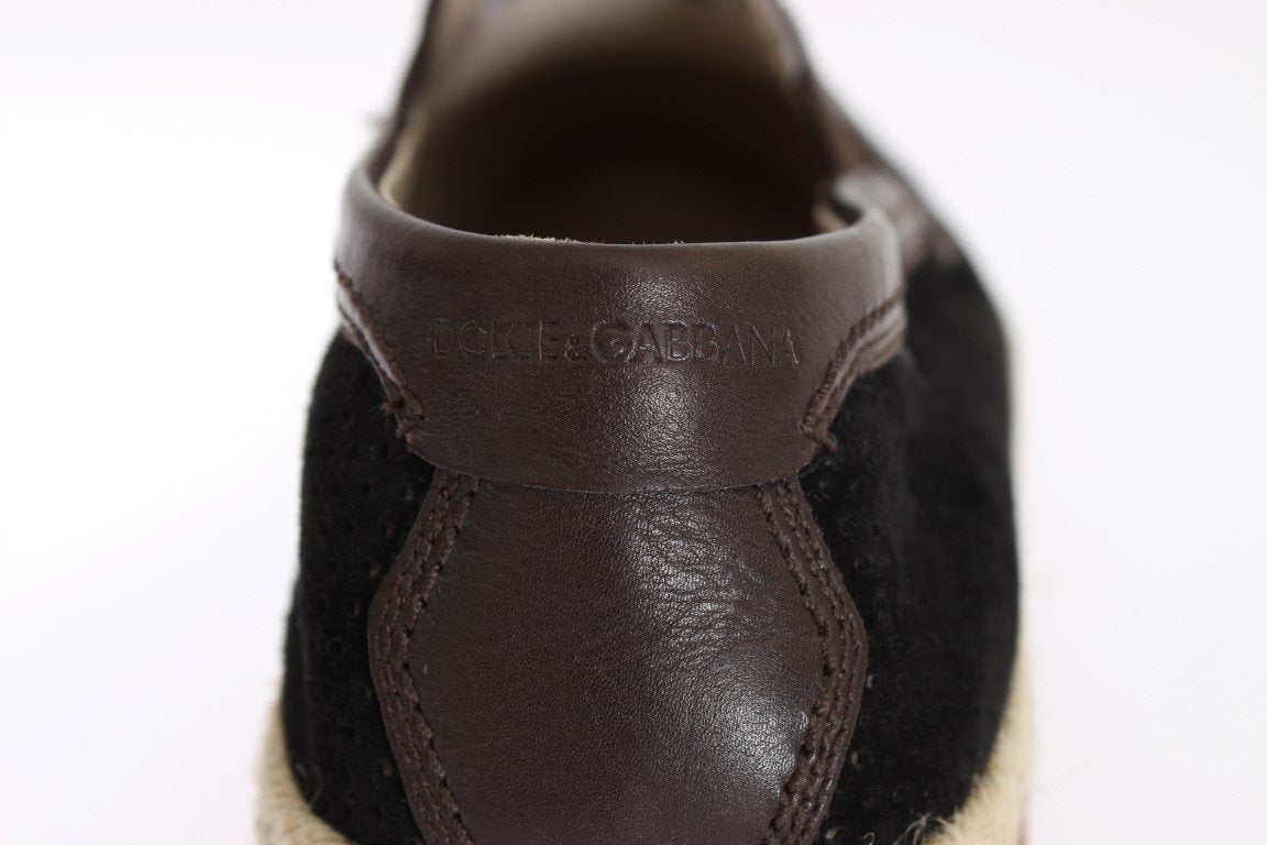Black Brown Leather Breathable Loafers