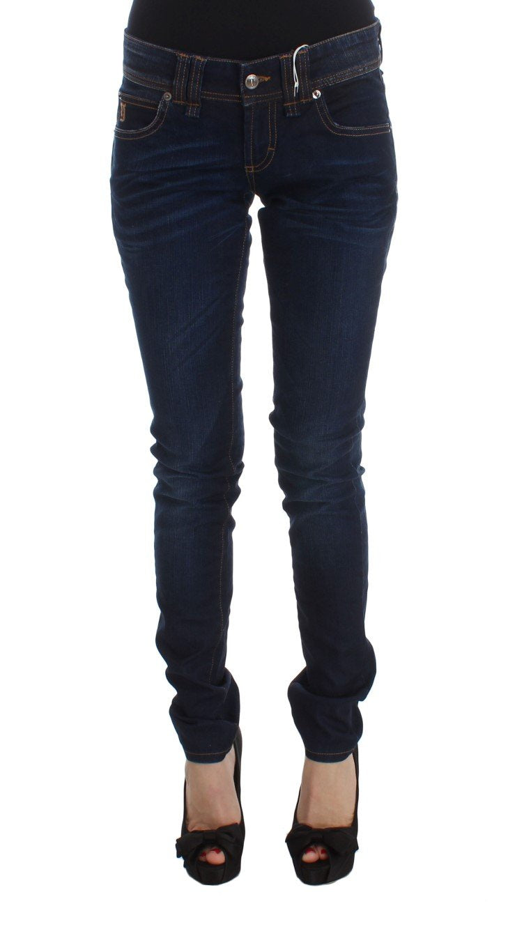 Blue Wash Cotton Blend Slim Fit Jeans