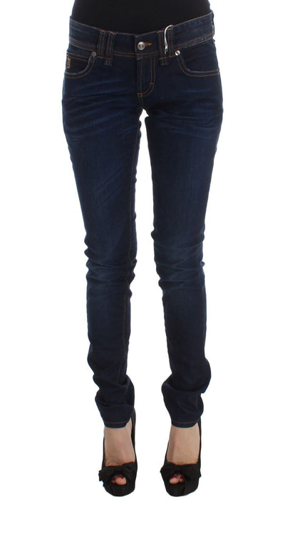 Blue Wash Cotton Blend Slim Fit Jeans