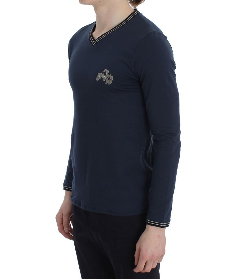 Blue Cotton Stretch T-Shirt