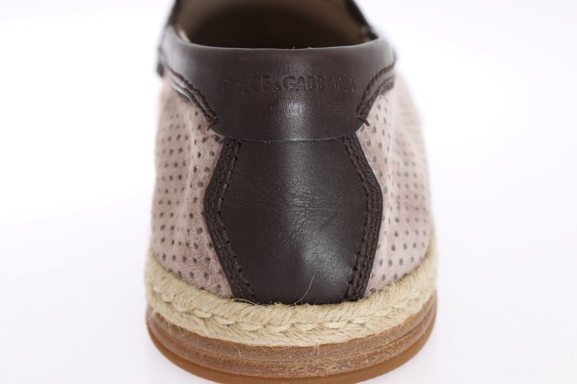 Light Pink Leather Breathable Loafers
