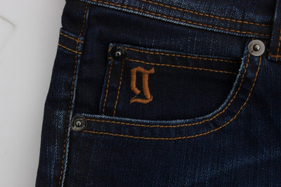 Blue Wash Cotton Blend Slim Fit Jeans