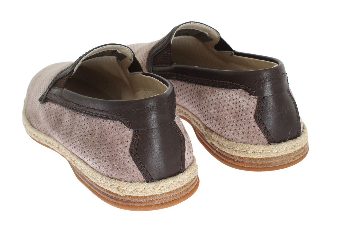 Light Pink Leather Breathable Loafers