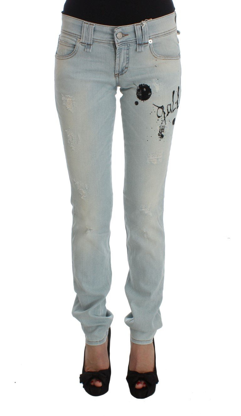 Blue Wash Cotton Blend Slim Fit Jeans