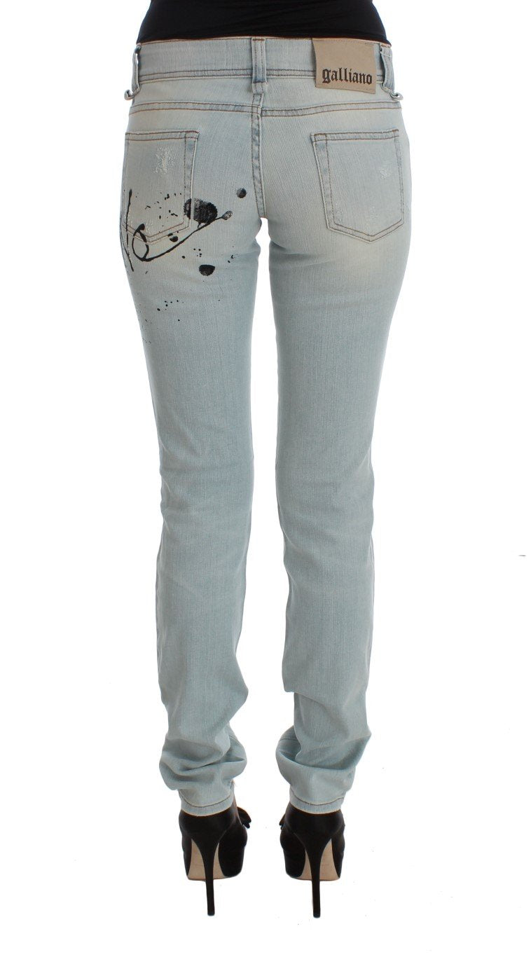 Blue Wash Cotton Blend Slim Fit Jeans