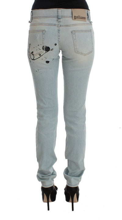 Blue Wash Cotton Blend Slim Fit Jeans