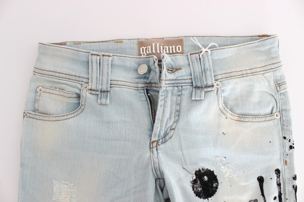Blue Wash Cotton Blend Slim Fit Jeans