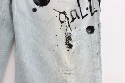 Blue Wash Cotton Blend Slim Fit Jeans