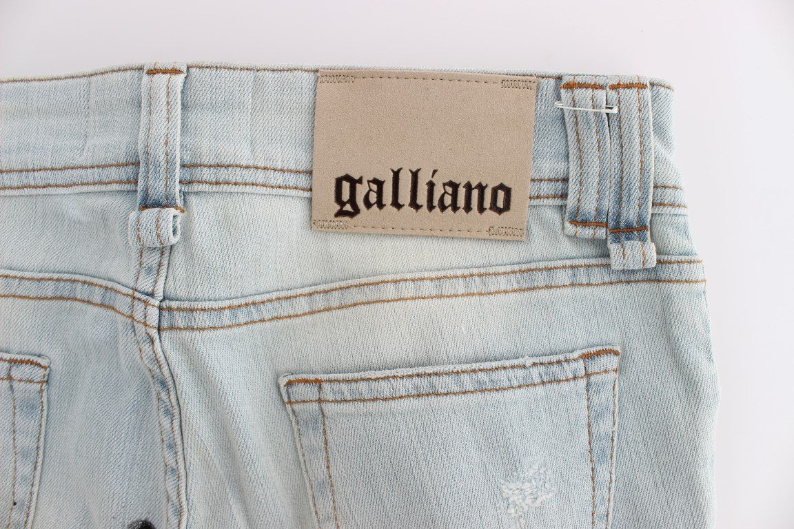 Blue Wash Cotton Blend Slim Fit Jeans