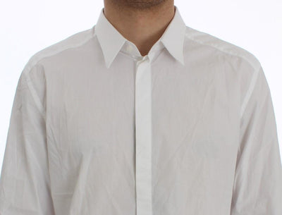 White Cotton Slim GOLD Formal Shirt
