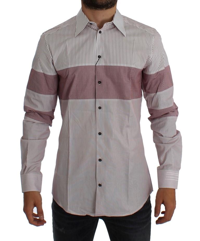 Red White Slim Fit GOLD Casual Shirt