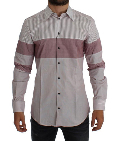 Red White Slim Fit GOLD Casual Shirt